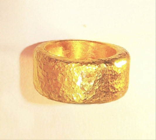 Hammered 24k Gold Hammered 9999 Gold Ring Ancient Rome Hammered 22k Gold Artist Ella Kripaka