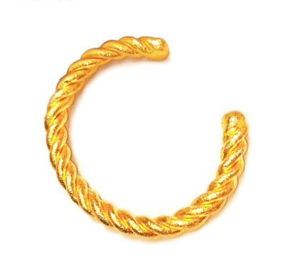 Custom hammered 24k gold 9999 gold Viking twisted cuff bracelet, Ancient Rome forged 24k gold twisted cuff, can be hammered 22k gold Viking twisted bracelet cuff, pure 24k 9999 gold Viking twisted cuff