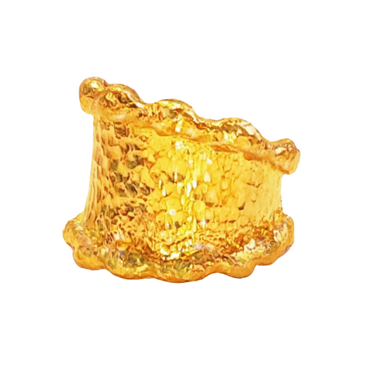 Hammered 24k Gold Hammered 9999 Gold Ring Organic Hammered 22k Gold Artist Ella Kripaka