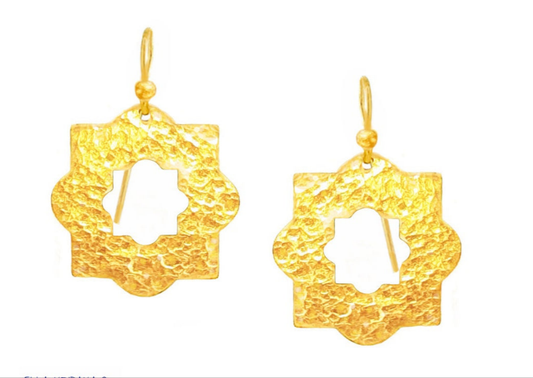 Custom Solid 24K 9999 Gold 8g & 25g Hammered Byzantine Empire Ornament Earrings 35mm & 55mm Can Be 22k Gold