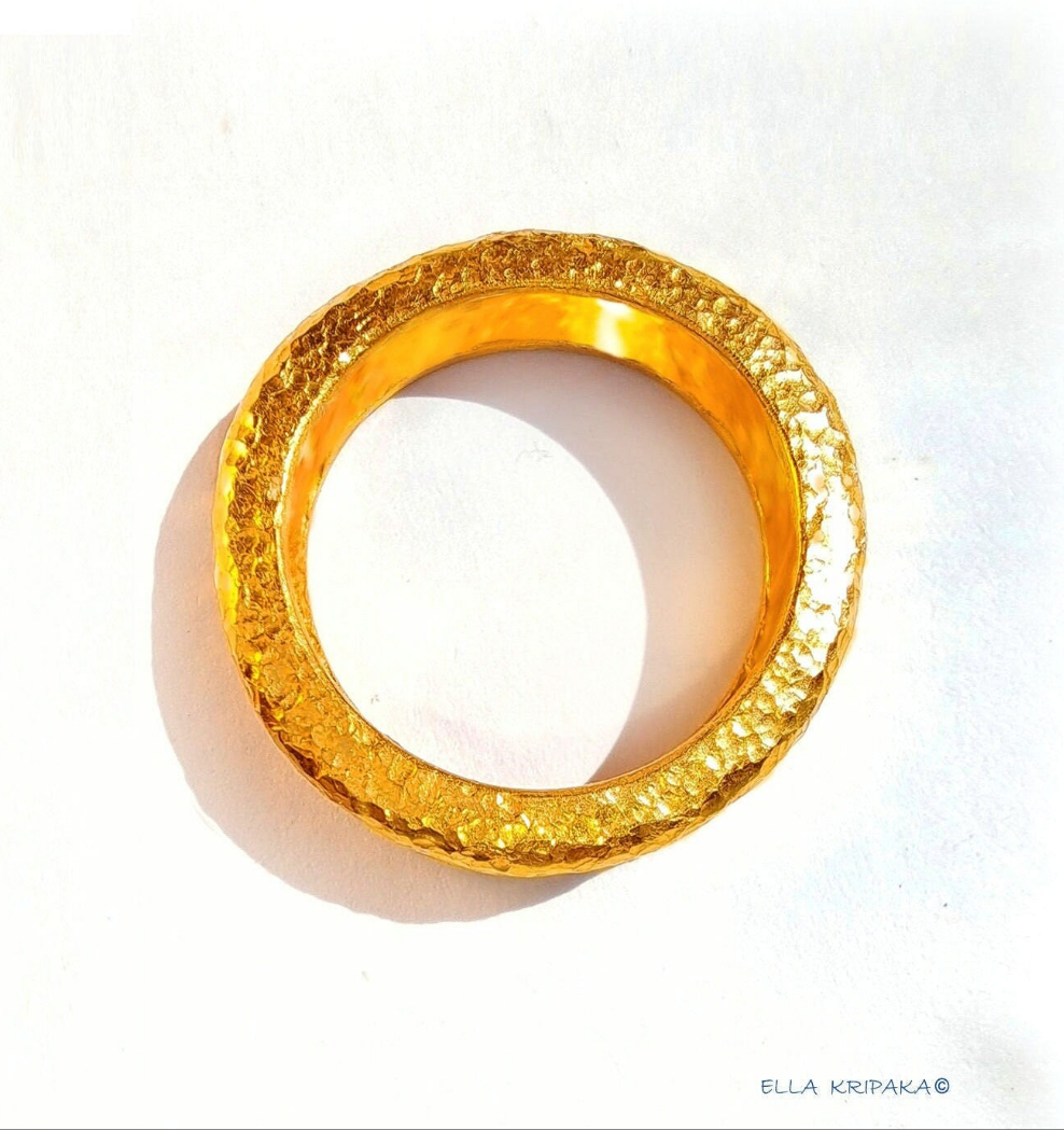 Hammered 24k Gold Hammered 9999 Gold Ring Ancient Rome Hammered 22k Gold Artist Ella Kripaka