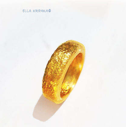 Custom Solid 24k 9999 Gold 28g/size 6US Ancient Rome Ring 6.5mm Can Be 22k Gold