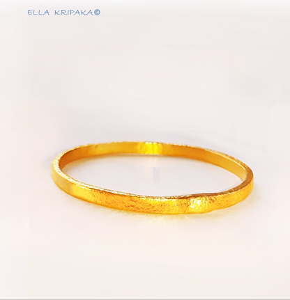Custom Solid 24k 9999 Gold 34g/7in size Hammered Ancient Rome Bracelet Bangle 4.2mm Can Be 22k Gold