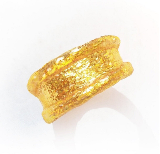 Hammered 24k Gold Hammered 9999 Gold Ring Organic Hammered 22k Gold Artist Ella Kripaka