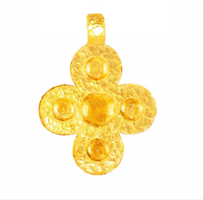 Hammered 24k gold hammered 9999 gold  pendant, hammered 22k gold pendant, custom handmade 24k gold jewelry, Byzantine 24k gold cross pendant, hand forged 24k 9999 gold pendant, Byzantine Empire 24k gold 