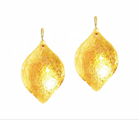 Custom Solid 24K 9999 Gold, 10g and 30g, Hammered Byzantine Empire Convex Earrings, 40mm and 60mm