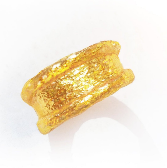 Hammered 24k Gold Hammered 9999 Gold Ring Organic Hammered 22k Gold Artist Ella Kripaka