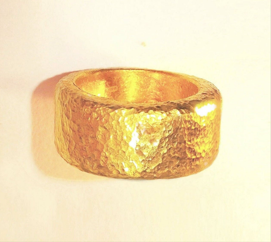 Hammered 24k Gold Hammered 9999 Gold Ring Organic Hammered 22k Gold Artist Ella Kripaka
