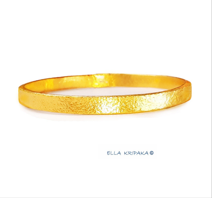 Custom Solid 24k 9999 Gold 49g/7in size Hammered Ancient Rome Bracelet Bangle 6.2mm Can Be 22k Gold