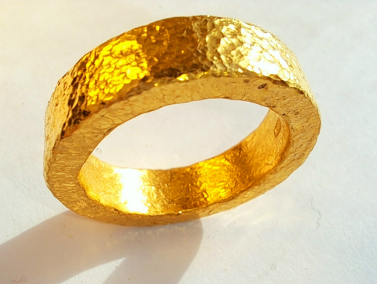 Hammered 24k Gold Hammered 9999 Gold Ring Ancient Rome Hammered 22k Gold Artist Ella Kripaka