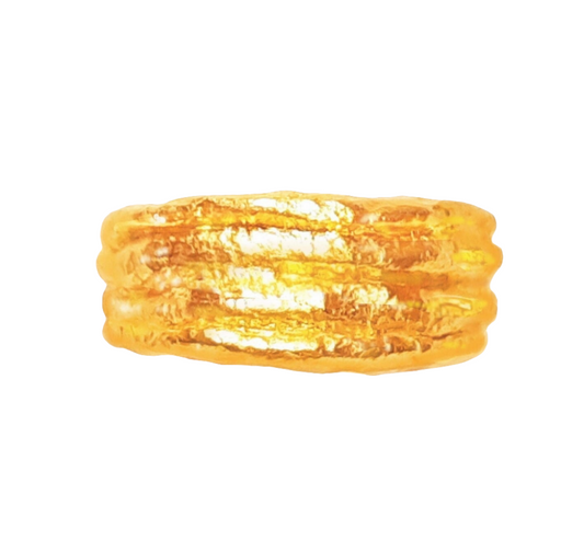 Hammered 24k Gold Hammered 9999 Gold Ring Organic Hammered 22k Gold Artist Ella Kripaka