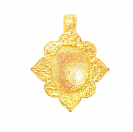 Custom Solid 24k 9999 Gold 11g and 30g, Hammered Byzantine Empire Ornament Baroque Dome Pendant Durable, Length 35mm and 56mm