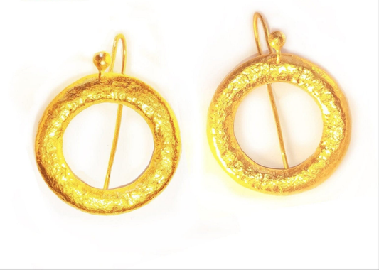Custom 24k 9999 Gold 10g & 28g Hammered Hoops Ancient Rome Earrings 40mm & 60mm Can Be 22k Gold