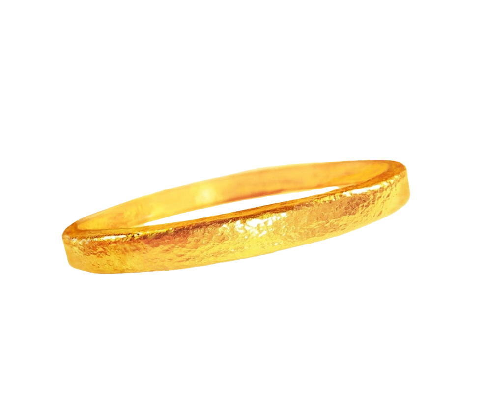 Custom hammered 22k gold bangle bracelet Ancient Rome, forged 22k gold bangle thick
