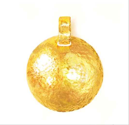 Custom Solid 24k 9999 Gold 9g and 25g, Hammered Ancient Rome Dome Pendant Durable, Length 35mm and 56mm