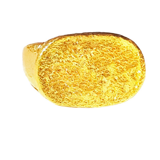 Custom Solid 24k 9999 Gold 42g/size 6US Hammered  Ancient Rome Signet Ring Can Be 22k Gold