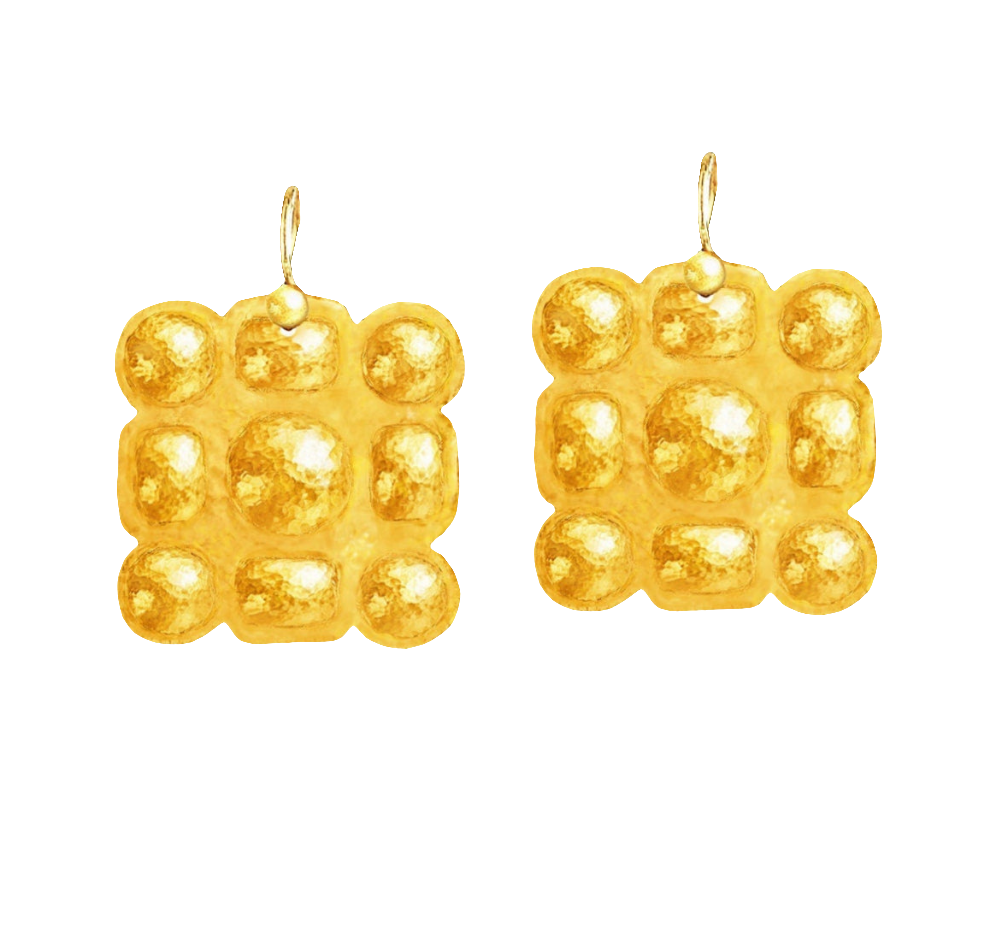 Custom 24K 9999 Gold 11g & 34g Hammered Byzantine Convex Earrings 35mm & 55mm Can Be 22k Gold