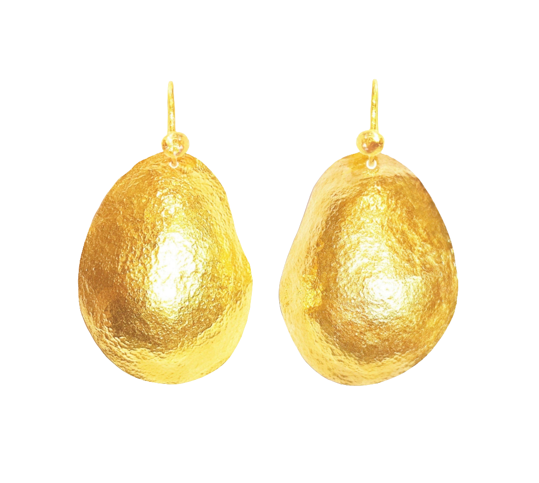 Custom Solid 24K 9999 Gold 9.5g and 28g Hammered Organic Dome Earrings 35mm and 55mm Can Be 22k Gold