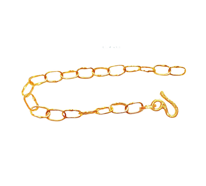 Custom hammered 22k gold chain bracelet, forged 22k gold chain