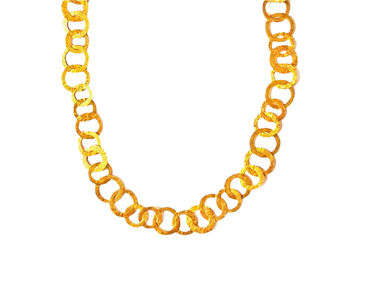 Custom hammered 22k gold chain necklace forged 22k gold chain