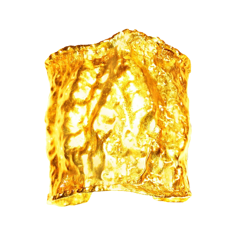 Hammered 24k Gold Hammered 9999 Gold Organic Bracelet Cuff Bangle Hammered 22k Gold Artist Ella Kripaka
