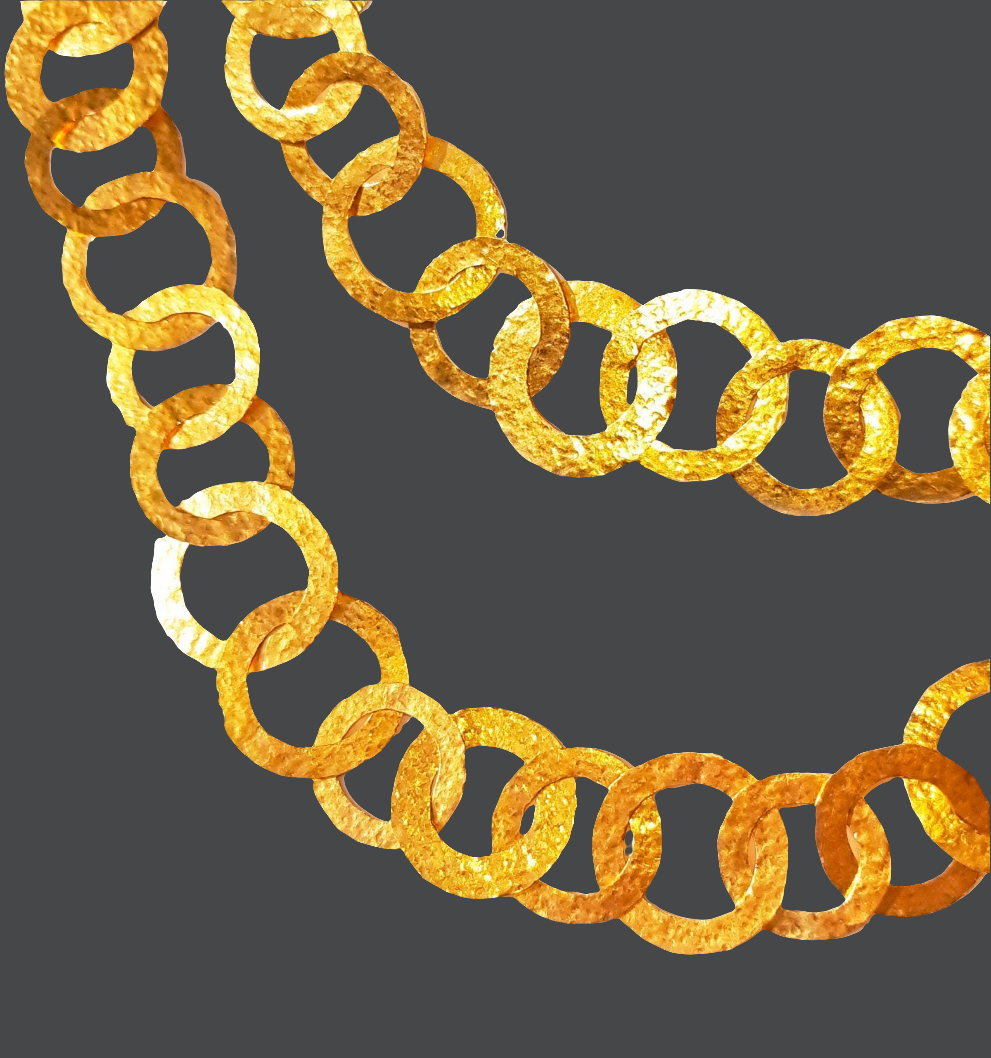 Custom hammered 22k gold chain necklace forged 22k gold chain