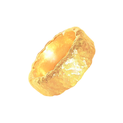 Hammered 24k Gold Hammered 9999 Gold Ring Organic Hammered 22k Gold Artist Ella Kripaka
