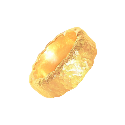 Hammered 24k Gold Hammered 9999 Gold Ring Organic Hammered 22k Gold Artist Ella Kripaka