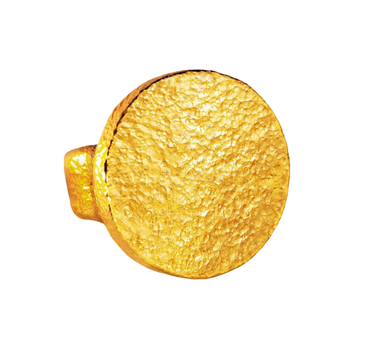 Custom Solid 24k 9999 Gold 73g/size 6US Hammered Ancient Rome Signet Ring Can Be 22k Gold