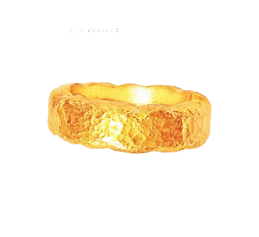 Hammered 24k Gold Hammered 9999 Gold Ring Organic Hammered 22k Gold Artist Ella Kripaka