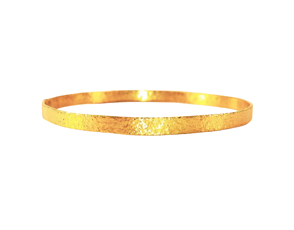 Custom hammered 22k gold bangle bracelet Ancient Rome, forged 22k gold bangle thick