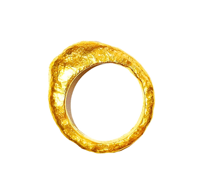 Hammered 24k Gold Hammered 9999 Gold Ring Organic Hammered 22k Gold Artist Ella Kripaka