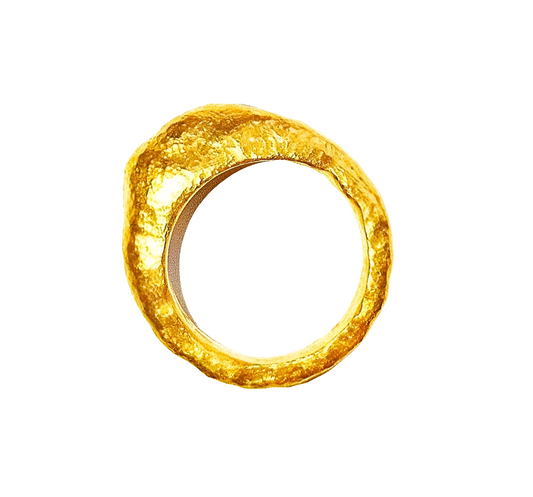 Hammered 24k Gold Hammered 9999 Gold Ring Organic Hammered 22k Gold Artist Ella Kripaka