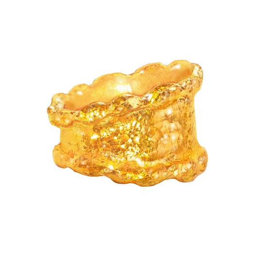 Hammered 24k Gold Hammered 9999 Gold Ring Organic Hammered 22k Gold Artist Ella Kripaka