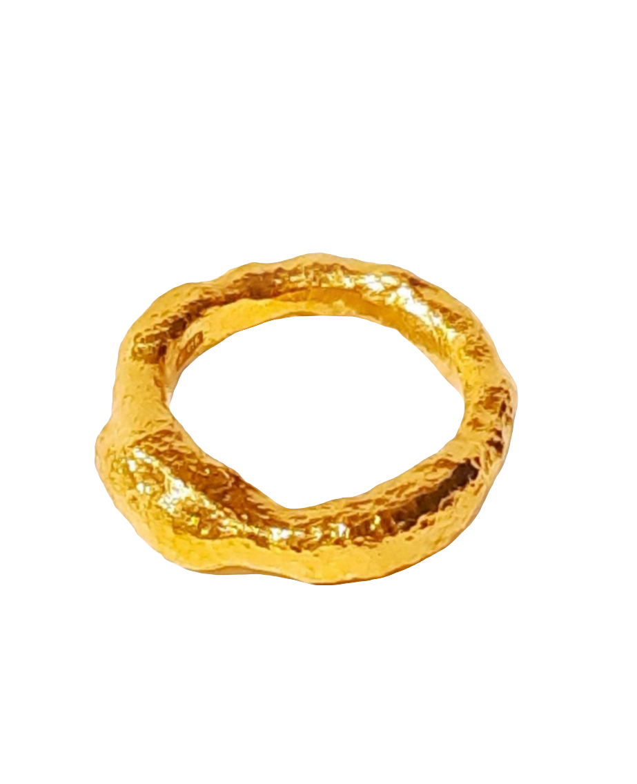 Hammered 24k Gold Hammered 9999 Gold Ring Organic Hammered 22k Gold Artist Ella Kripaka