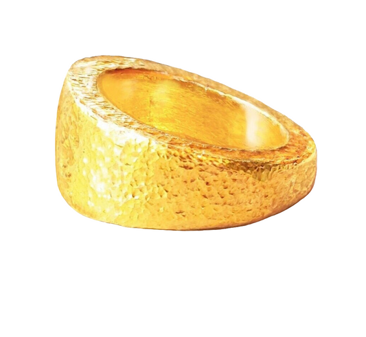 Hammered 24k Gold Hammered 9999 Gold Ring Ancient Rome Hammered 22k Gold Artist Ella Kripaka