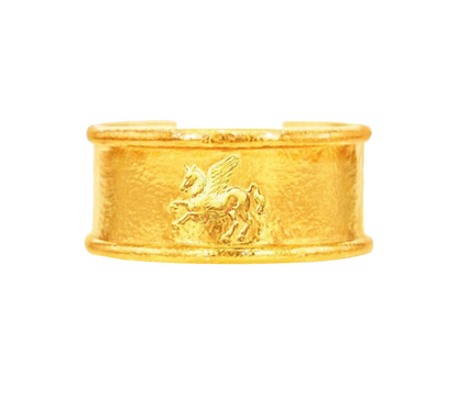 Custom hammered 24k gold 9999 gold cuff thick bracelet with Pegasus, Ancient Rome, Ancient Greece forged 24k gold cuff, can be hammered 22k gold bracelet cuff, pure 24k 9999 gold