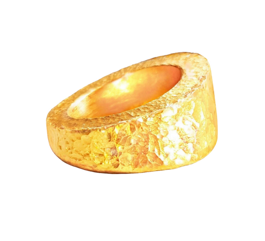 Hammered 24k Gold Hammered 9999 Gold Ring Ancient Rome Hammered 22k Gold Artist Ella Kripaka