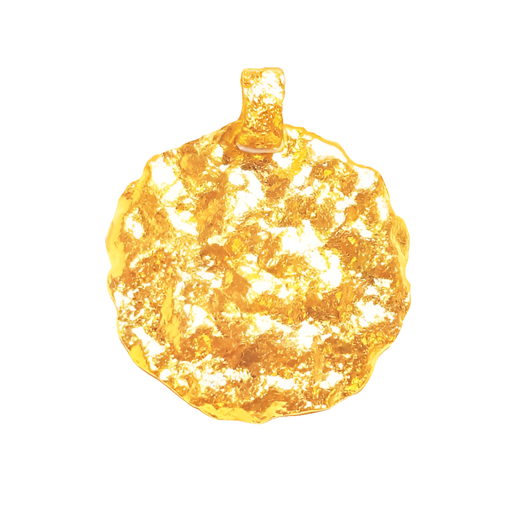 Hammered 24k gold hammered 9999 gold organic pendant, hammered 22k gold organic pendant, custom handmade 24k gold jewelry, hand forged 24k 9999 gold pendant