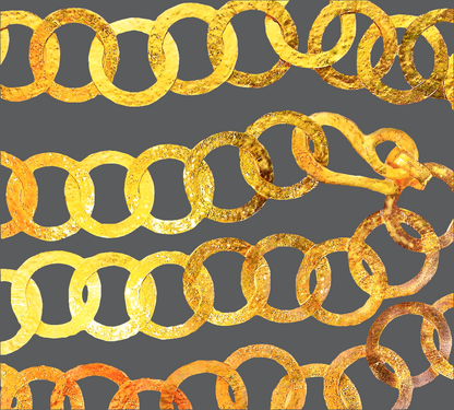 Custom hammered 22k gold chain necklace forged 22k gold chain