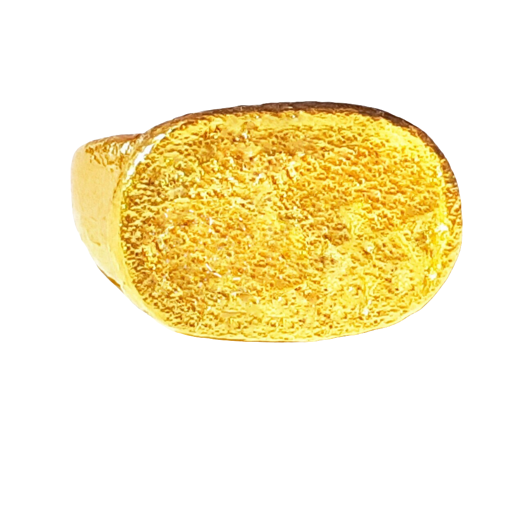 Custom Solid 24k 9999 Gold 50g size 6US Hammered Ancient Egypt Signet Ring