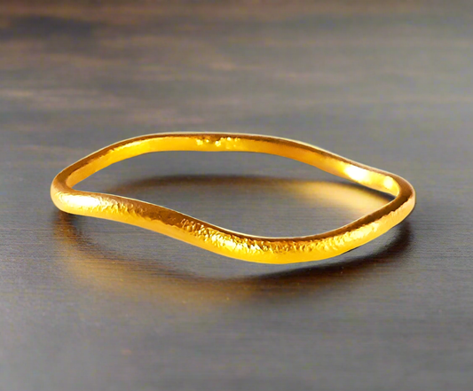 Custom hammered 24k gold 9999 gold bangle bracelet uneven, forged 24k gold bangle, can be hammered 22k gold bracelet, pure 24k 9999 gold