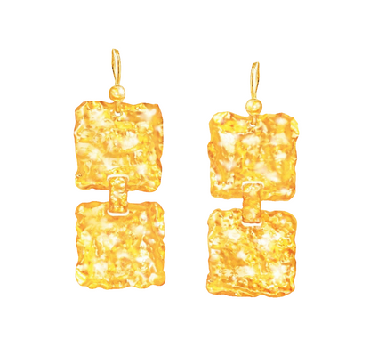 Custom 9999 24k Gold 12.5g & 21g Hammered Organic Earrings Size 43mm & 55mm Can Be 22k Gold