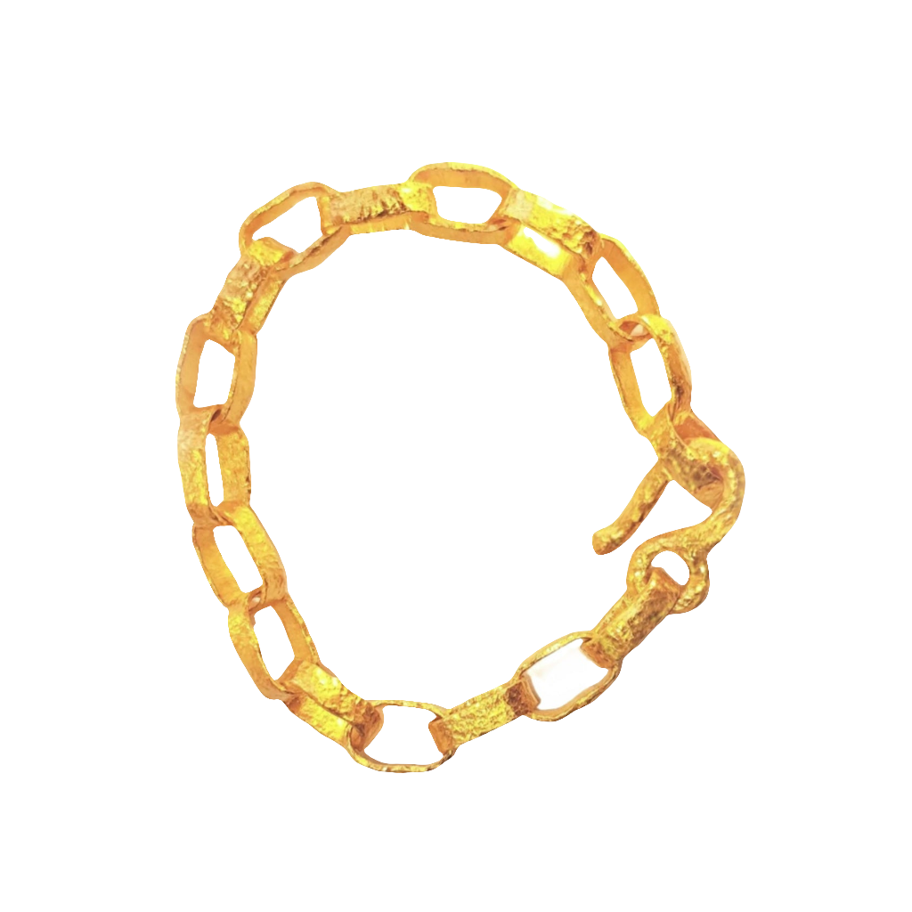 Hammered 24k Gold Hammered 9999 Gold Bracelet Chain Ancient Rome Hammered 22k Gold Artist Ella Kripaka