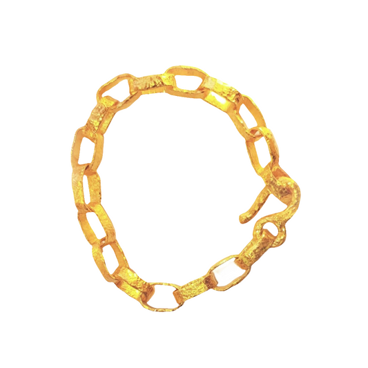 Custom Solid 24k 9999 Gold 34g/size 7in Ancient Rome Chain Bracelet 7.5mm Can Be 22k Gold