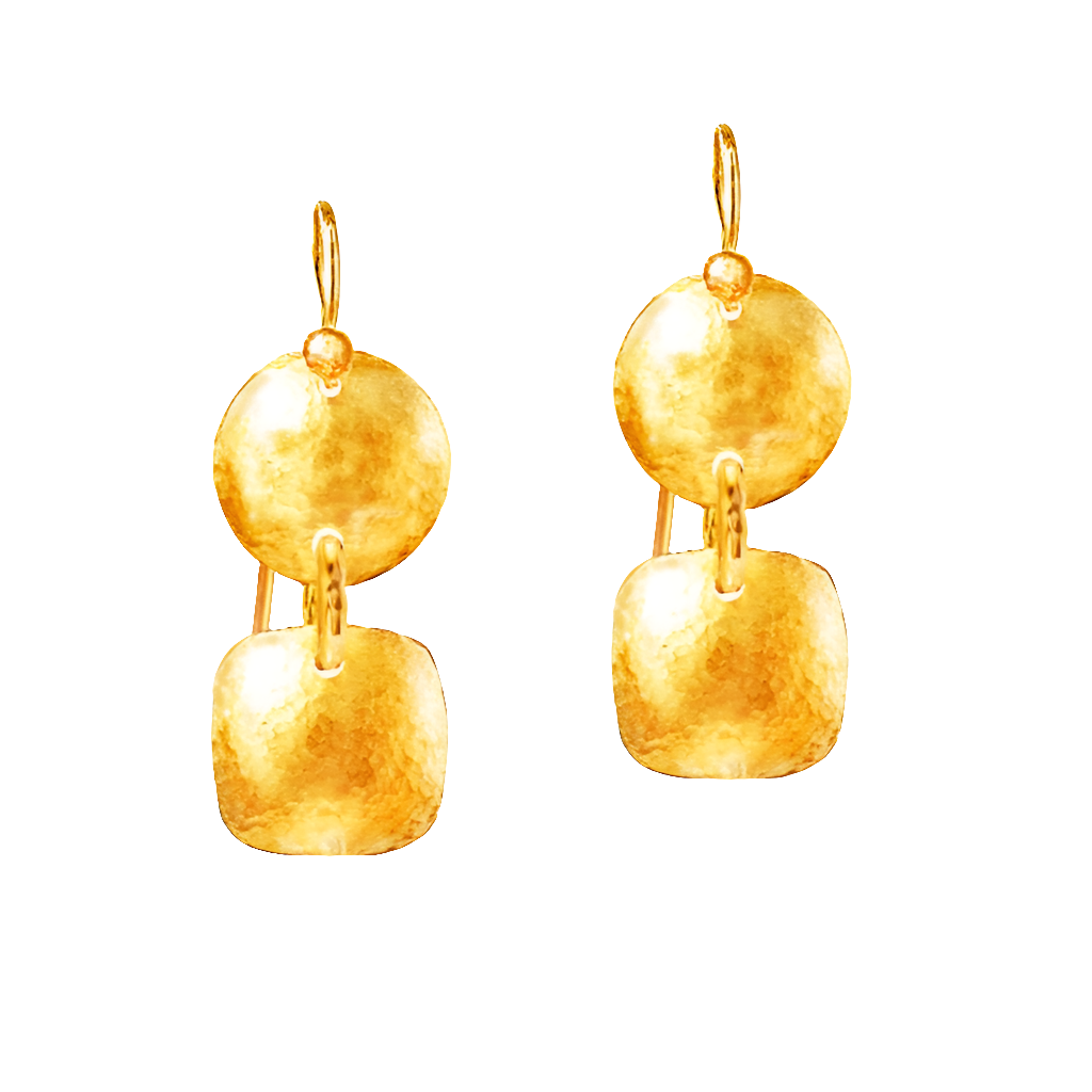Custom 9999 24k Gold 11.5g & 19g Hammered Ancient Rome Convex Earrings 43mm & 55mm Can Be 22k Gold