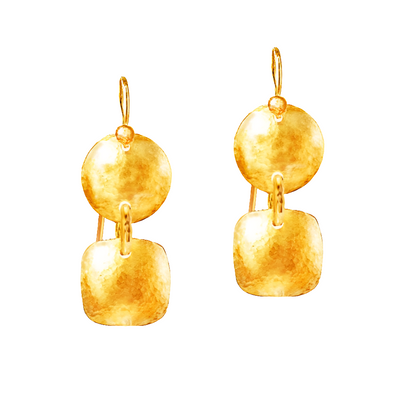Custom 9999 24k Gold 11.5g & 19g Hammered Ancient Rome Convex Earrings 43mm & 55mm Can Be 22k Gold