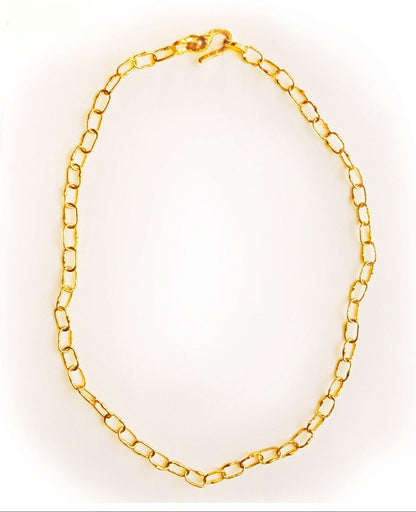Custom hammered 22k gold chain necklace forged 22k gold chain