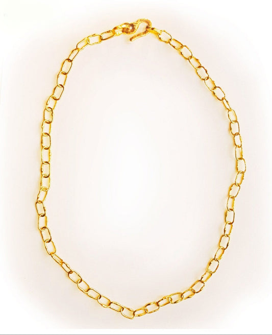 Custom hammered 22k gold chain necklace forged 22k gold chain