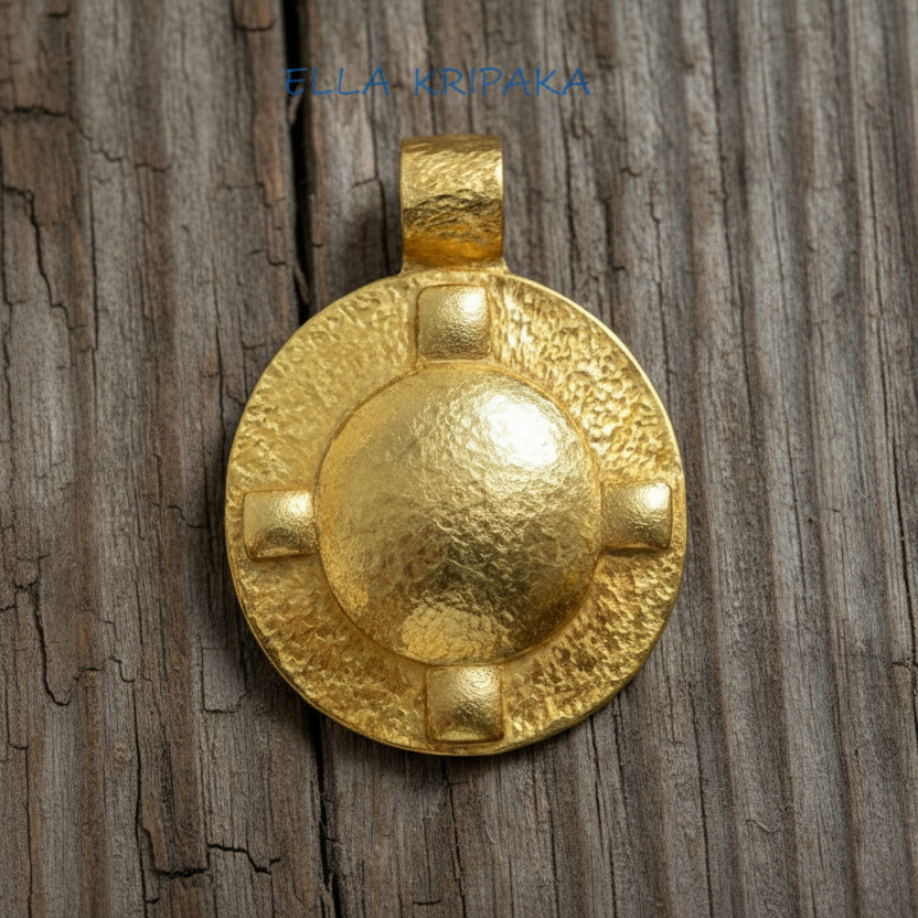 Hammered 24k 9999 Gold 13g &36g Byzantine Dome Pendant Can 22k